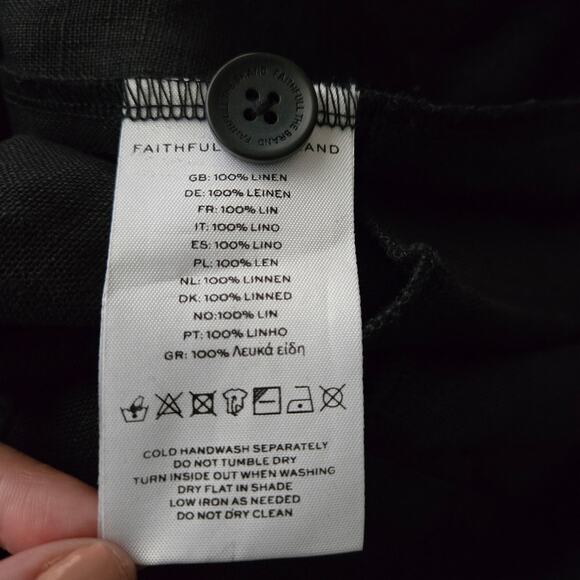 Anthropologie Faithful The Brand Circa Pant Black Linen Wide Leg Minimalist Chic - Picture 12 of 13